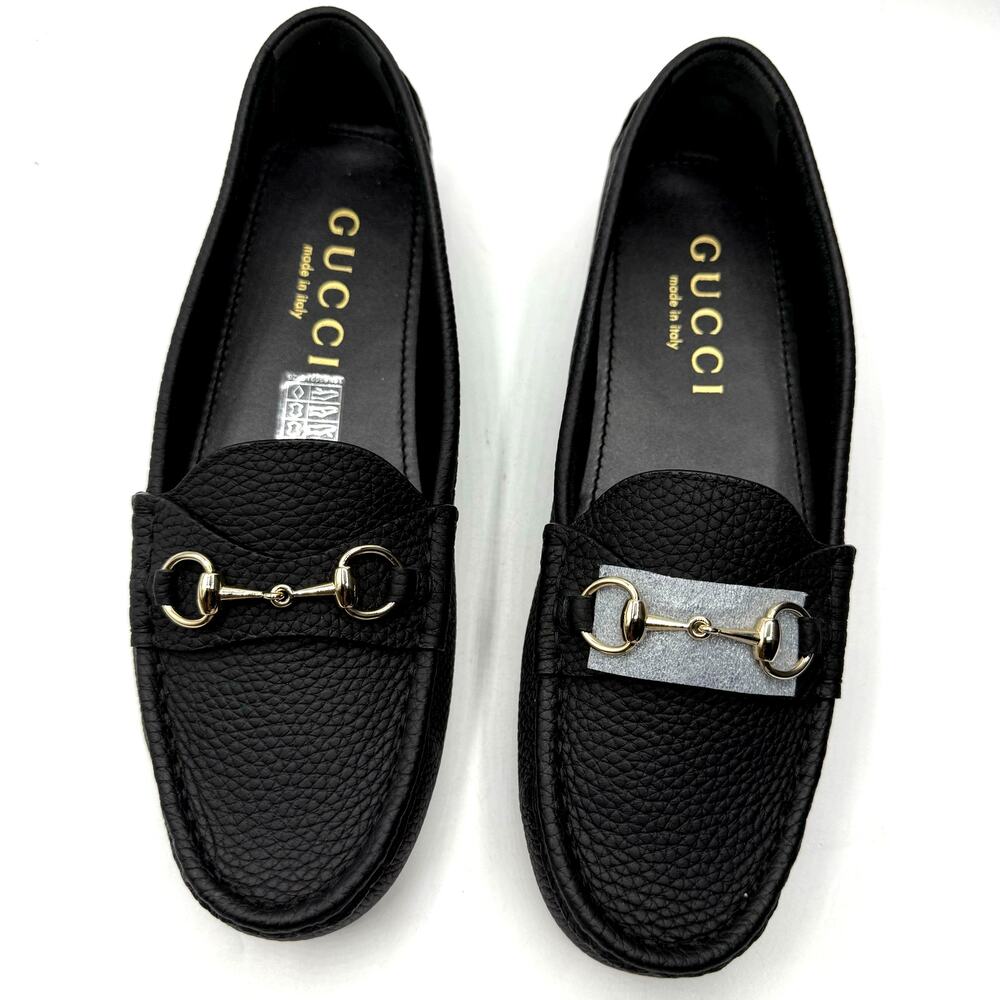 NEW Gucci Clove Calfskin Leather EU 39 US 9 Horsebit Driver Loafers Black - Picture 2 of 8